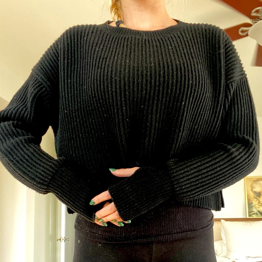 Re/done Wool Sweater with thumb holes